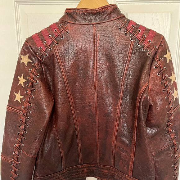 COPY - Genuine Leather Black Rivet jacket - Picture 2 of 3